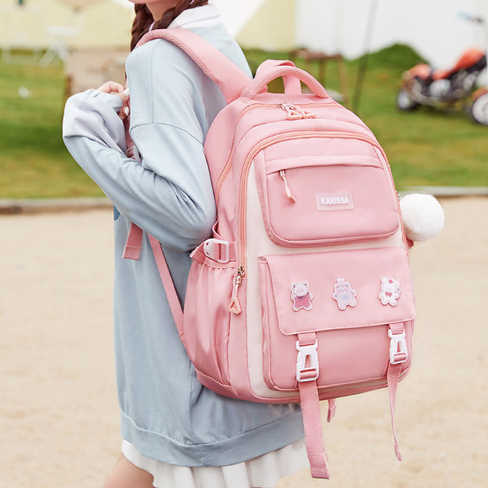 Kids Backpack Children School Bags for Girls Orthopedic Waterproof Primary Schoolbag Book Bag (Pink)