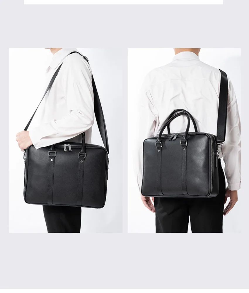 Mens Handmade Business Messenger Bag Laptop Bag Mens Leather Briefcase