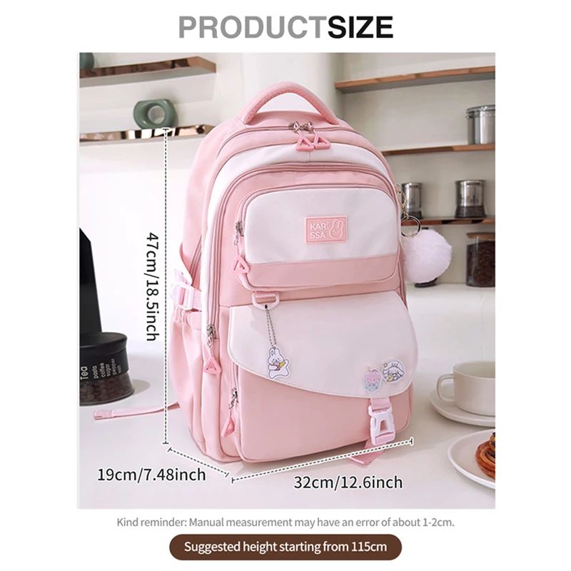 Cute Casual Premium Kids School Backpack (Pink)