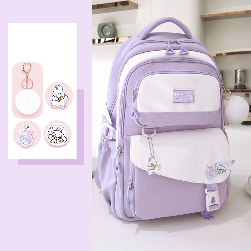 Cute Casual Premium Kids School Backpack (Purple)