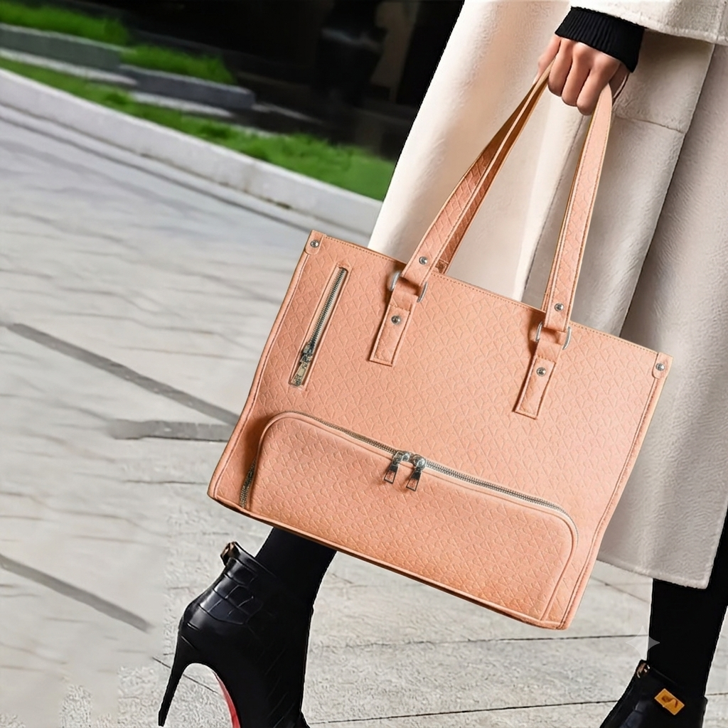 Women's Premium Lunch Tote & Pouch Set(Pink)