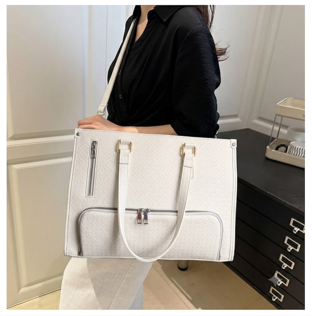 Women's Premium Lunch Tote & Pouch Set(Cream)