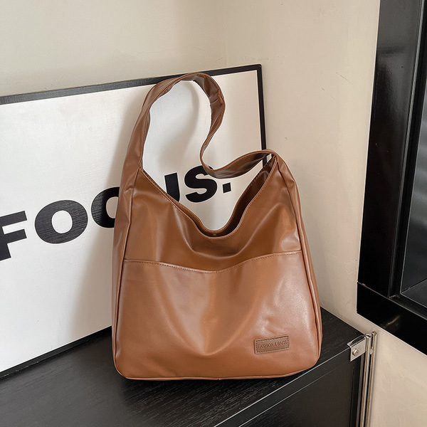 Retro Textured Shoulder Bag (Brawn)