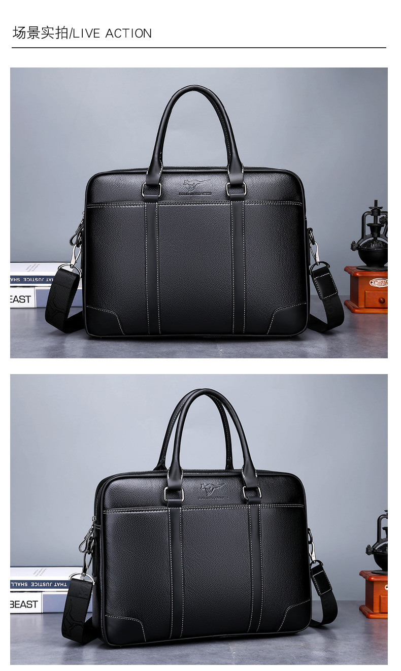 Man Briefcase Genuine Leather Men Fashion Handbag