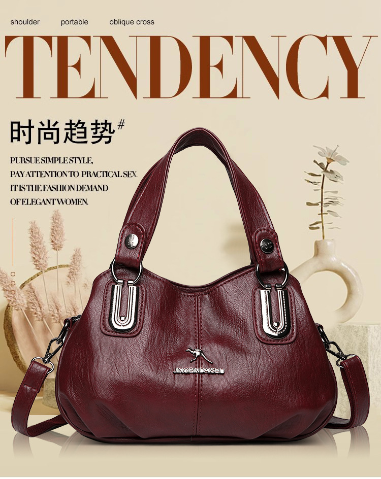 Premium 3-Layer Women’s Handbag (Maroon)