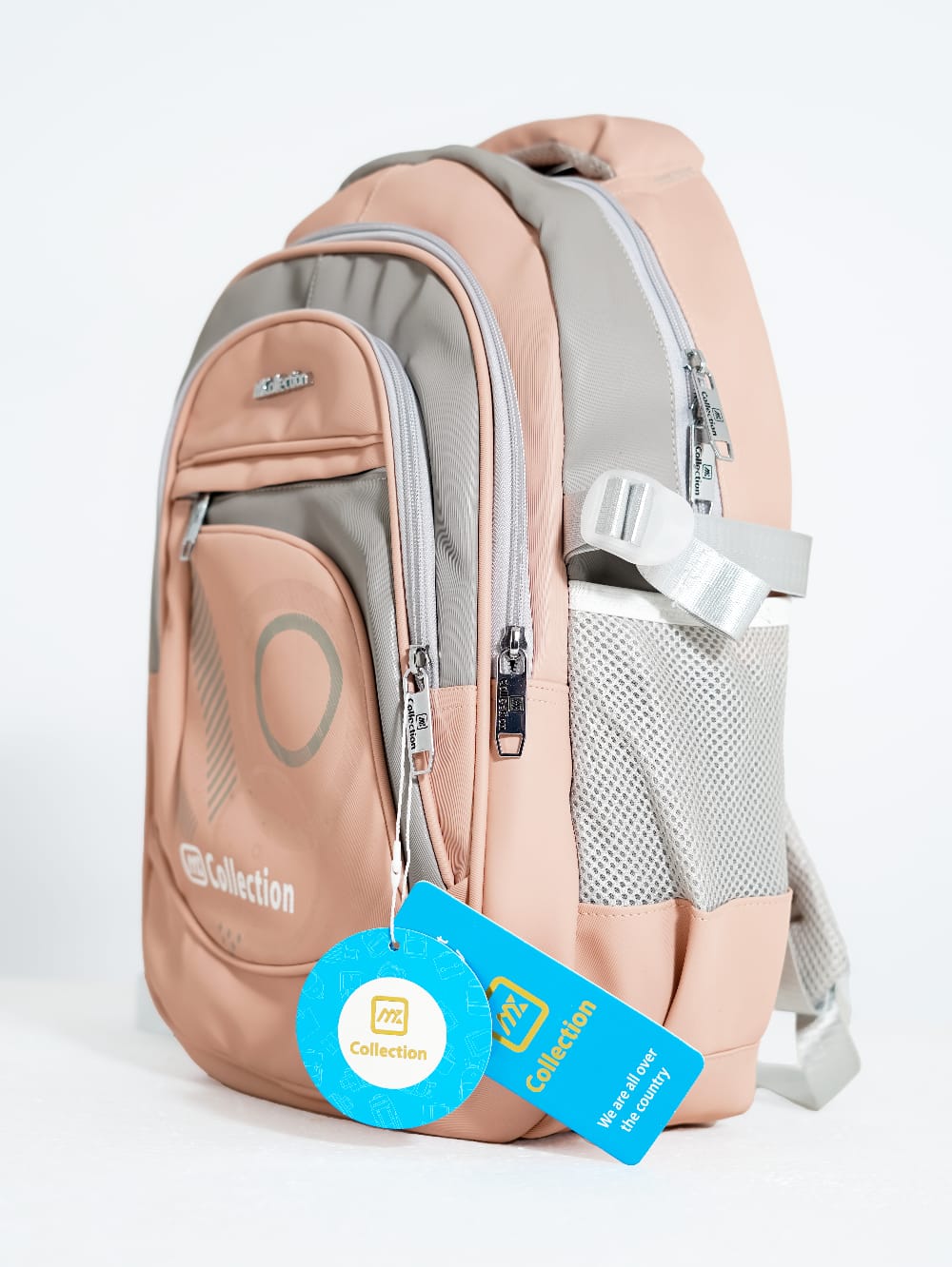 Unisex Waterproof School Backpack – Lightweight (Peach Pink)