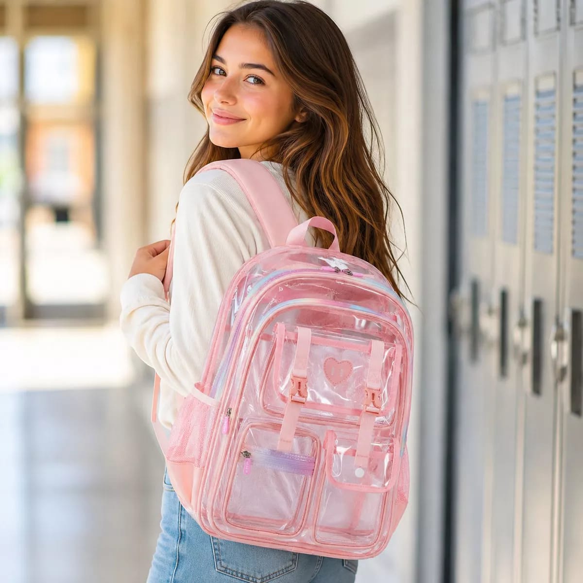 Sesame Baby Transparent Kids Backpack(Pink)