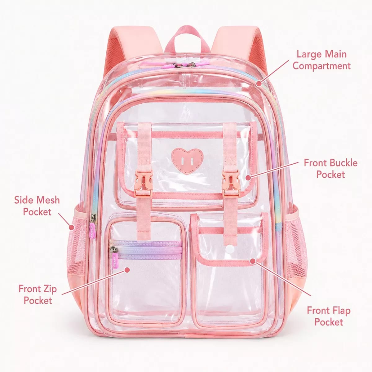 Sesame Baby Transparent Kids Backpack(Pink)
