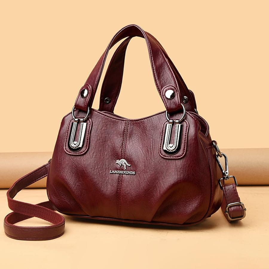 Premium 3-Layer Women’s Handbag (Maroon)