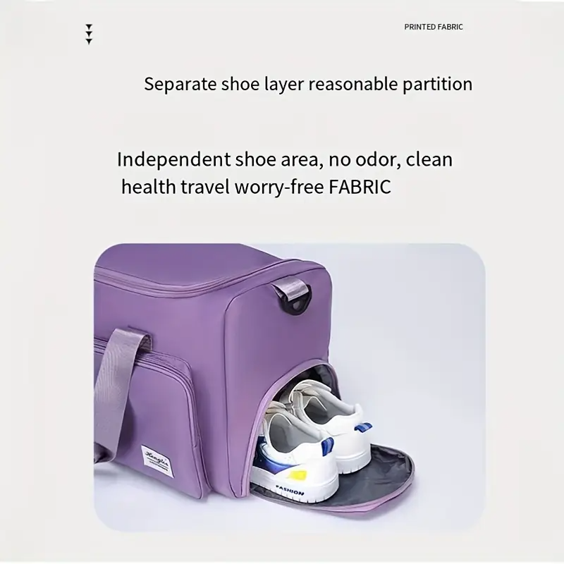 Fashionable Large Capacity Travel & Gym Bag (Light Purple)