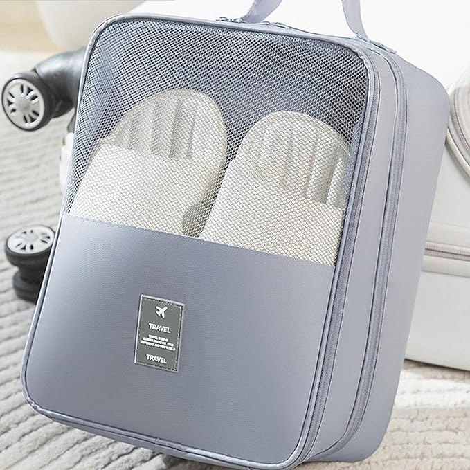 Waterproof Shoe Bags for Travel Bag for Packing Portable Shoe Cubes (Grey)