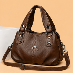 Premium 3-Layer Women’s Handbag (Coffee)