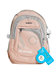 Unisex Waterproof School Backpack – Lightweight (Peach Pink)