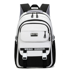 Academy Style School Bag Book Bag Lightweight College Student Backpack(Black)