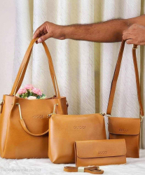 4pcs Combo Women Best Leather Tote Bag (Brown)